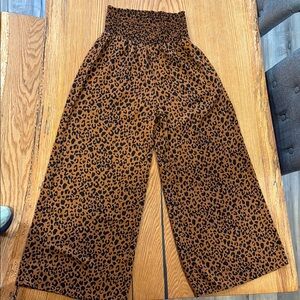 Leopard Print Wide-Leg Pants